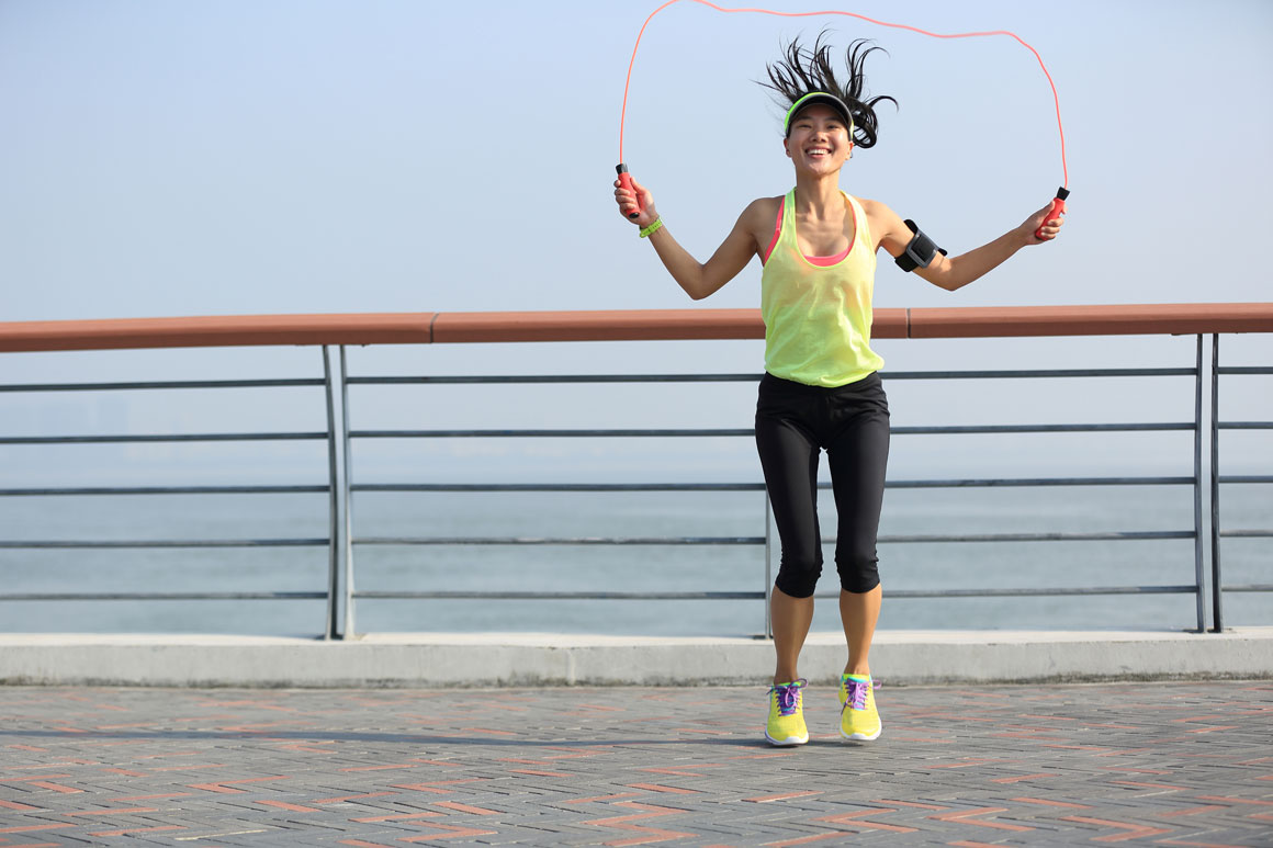 Six 60-Second Jump Rope Workouts You Can Do Anywhere // Jumping rope by the water