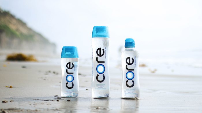 CORE Water bottles on the beach