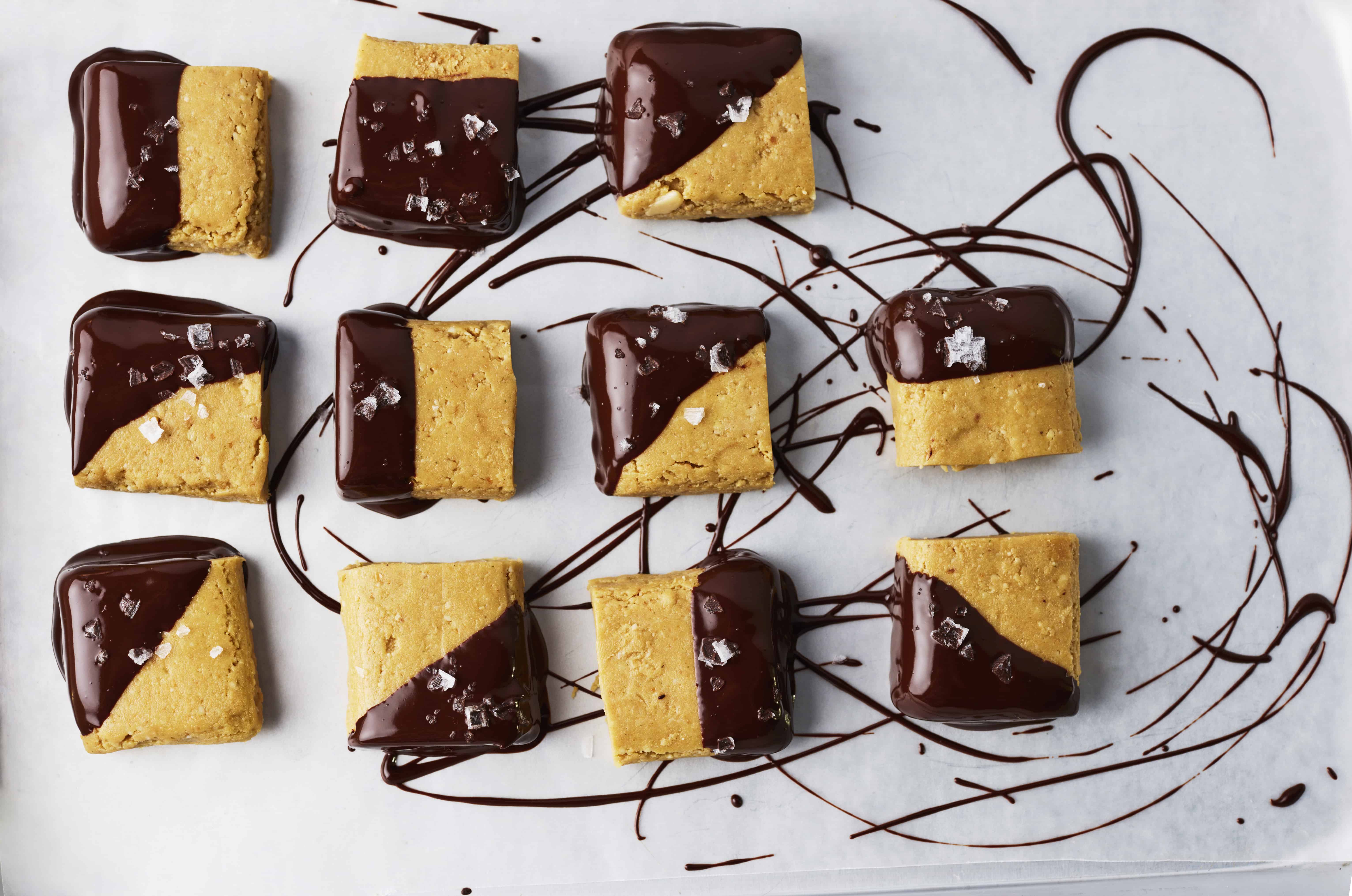 Chocolate dipped salted caramel squares recipe