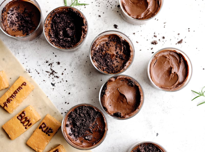 Avocado chocolate mousse dirt cups